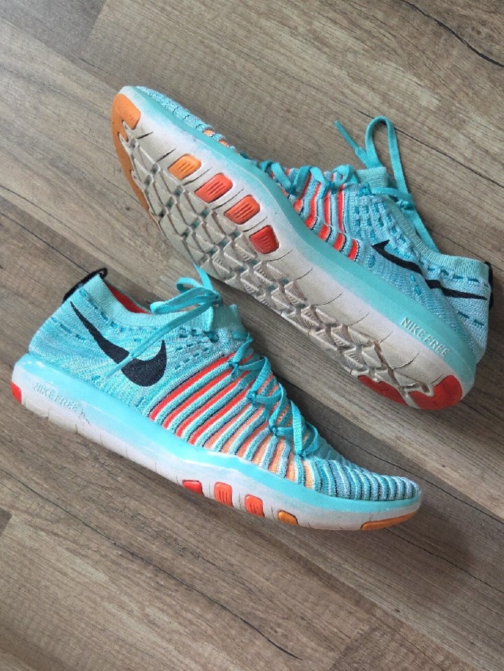 Nike Free Transform Fly Knit Turquoise Athletic Sneakers